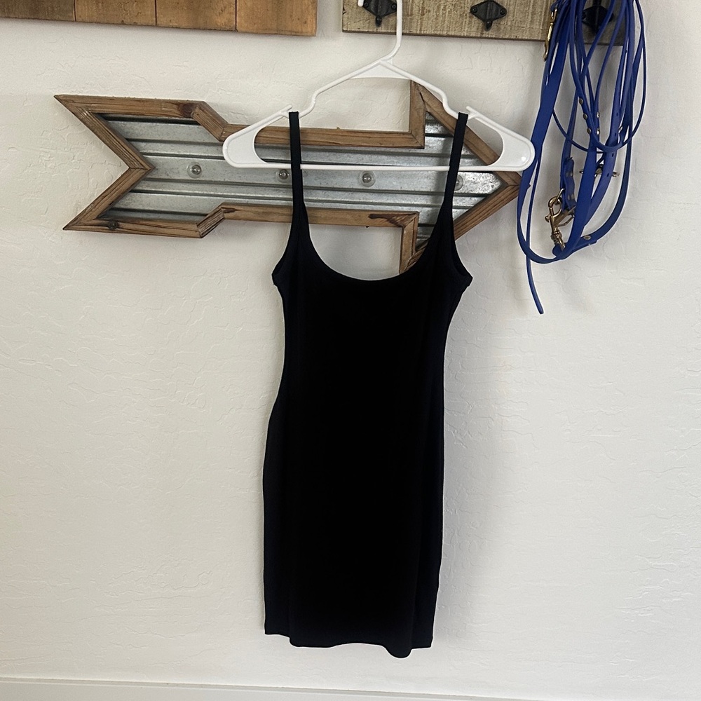 All Things Golden Black Sleeveless Women's Dress with sheer netted cover dress